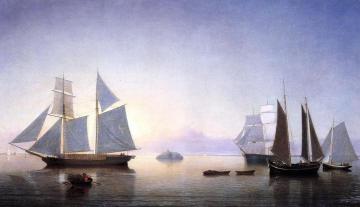 Becalmed off Halfway Rock Artwork by Fitz Hugh Lane