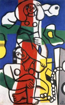Polychrome Acrobats Artwork by Fernand Léger