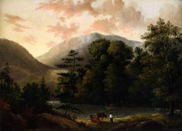 Man with Two Cows Artwork by Christopher Pearse Cranch