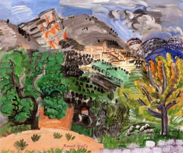 Le Village et le Baou de Saint-Jeannet Artwork by Raoul Dufy