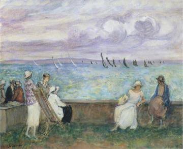 Watching the sailboats Artwork by Henri Lebasque