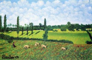 Landscape with Sheep Artwork by Camille Bombois