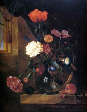 Bouquet in a Glass Vase Artwork by Jan Davidsz De Heem