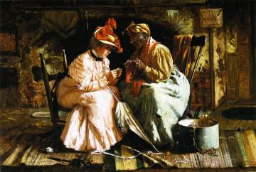 The Knitting Lesson Artwork by Harry Roseland