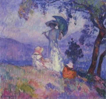 Walk in the Mountains at Saint Tropez Artwork by Henri Lebasque