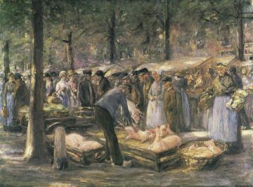 Pig Market in Haarlem Artwork by Max Liebermann