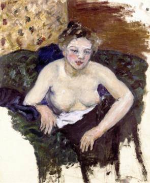 Seated Young Woman, Nude Torso Artwork by Pierre Bonnard