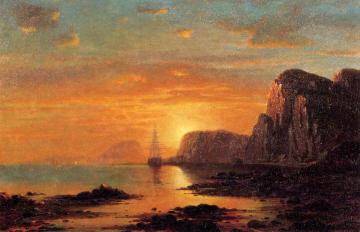 Seascape: Cliffs at Sunset Artwork by William Bradford