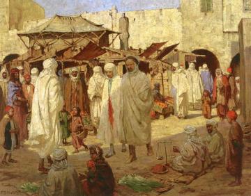 A Market in Biskra, Algeria Artwork by Anna Mary Richards Brewster