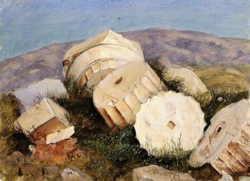 Broken Column, the Parthenon, Athens Artwork by Frederic Edwin Church