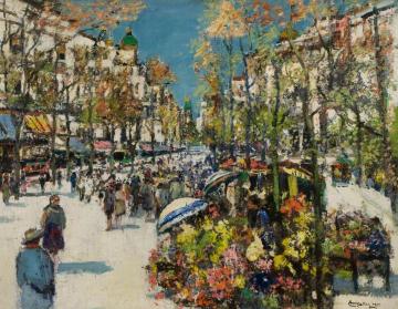 Street Of Flowers-barcelona Artwork by James Kay
