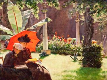 Afternoon in the Cluny Garden, Paris Artwork by Charles Courtney Curran