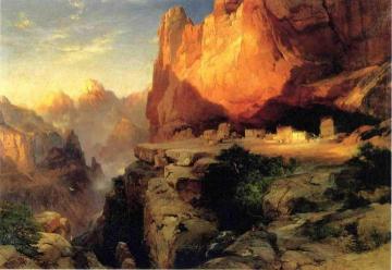 Cliff Dwellers Artwork by Thomas Moran