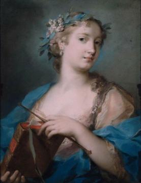 Portrait of a Woman Wearing a Laurel Wreath Artwork by Rosalba Carriera