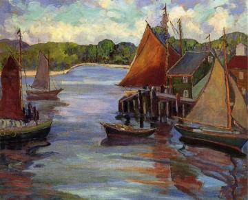 Drying Sails, Gloucester, Massachusetts Artwork by Fern Isabel Coppedge