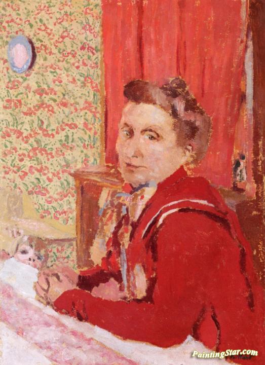 Madame Roussel in a Brownish Red Bathrobe Artwork by Edouard Vuillard