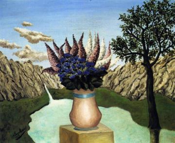 Flowers in a Rocky Landscape Artwork by André Bauchant