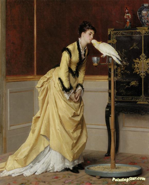 Le Baiser Artwork by Gustave-Leonard de Jonghe