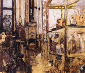 Ceramic Display Cases in the Louvre (study) Artwork by Edouard Vuillard