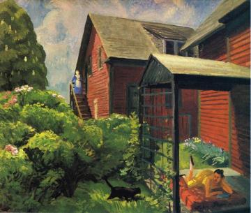 Sally and Paul, Reds and Greens Artwork by John Sloan