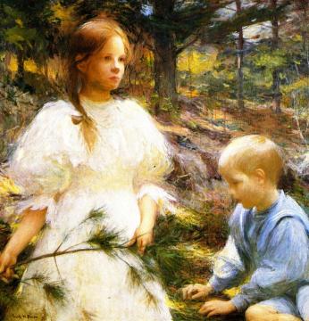 Children In The Woods Artwork by Frank Weston Benson