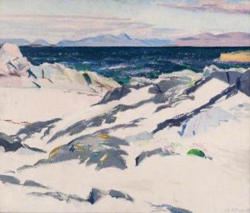 Rhum and Skye from Iona Artwork by Francis Campbell Boileau Cadell