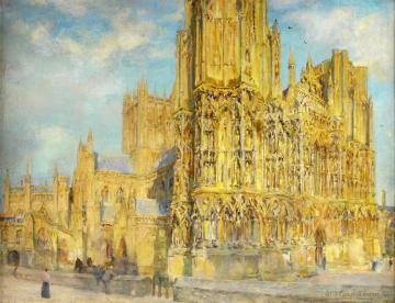 Wells Cathedral Artwork by Colin Campbell Cooper