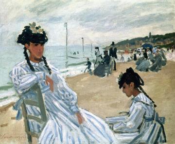 On the Beach at Trouville Artwork by Claude Oscar Monet