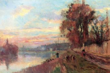 Banks of the Seine at Chatou Artwork by Albert Lebourg