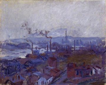 View of Rouen from the Cote Sainte-Catherine Artwork by Claude Oscar Monet