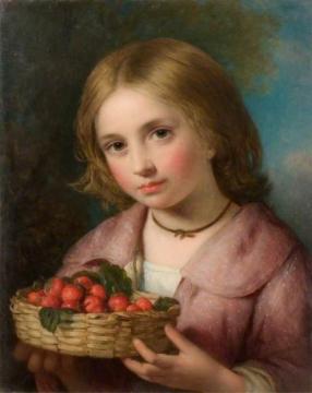 Girl With Strawberries Artwork by Charles Baxter