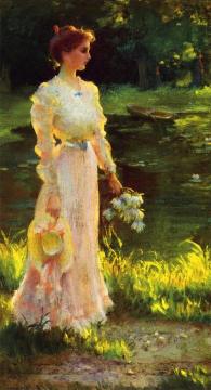 By The Lily Pond Artwork by Charles Courtney Curran