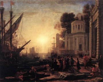The Disembarkation of Cleopatra at Tarsus Artwork by Claude Lorrain