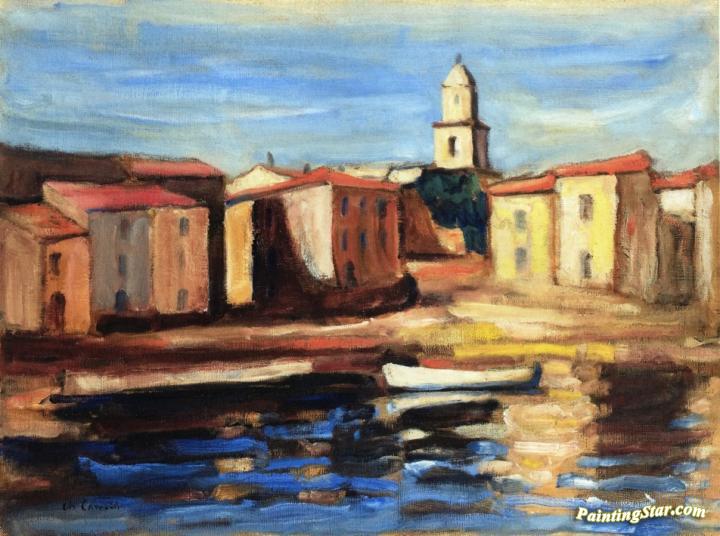 Le Clocher de Saint Tropez et la Conche Artwork by Charles Camoin