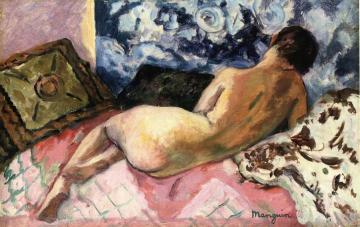 Nude with Blue Background Artwork by Henri Manguin