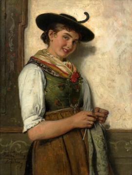 Female Portrait Artwork by Adolf Eberle