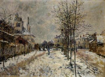 The Boulevard de Pontoise at Argenteuil, Snow Effect Artwork by Claude Oscar Monet