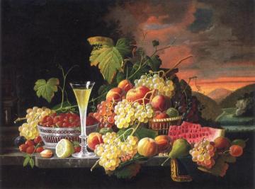 Still Life: Wine and Fruit Artwork by Severin Roesen