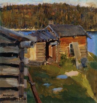 The Ekola Croft in Evening Sunlight Artwork by Akseli Gallen-Kallela