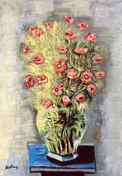 Bouquet of Poppies Artwork by Moise Kisling