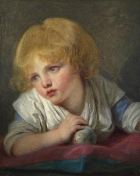 A Child with an Apple Artwork by Jean-Baptiste Greuze