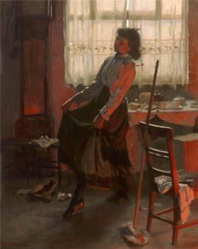 When the cats away Artwork by Harold Knight