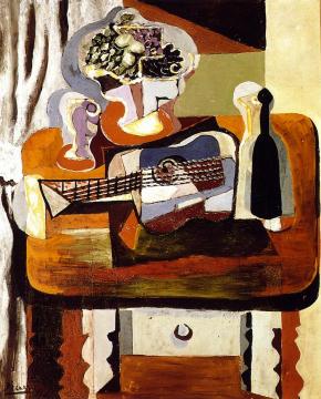 Glass, Bouquet, Guitar And Bottle Artwork by Pablo Picasso