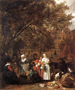 Vegetable Market in Amsterdam Artwork by Gabriel Metsu