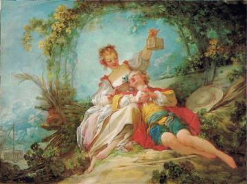 The Happy Lovers Artwork by Jean Honore Fragonard