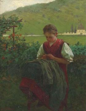 Mending The Coat Artwork by Theodore Kleehaas