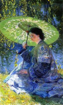 The Green Parasol Artwork by Guy Orlando Rose