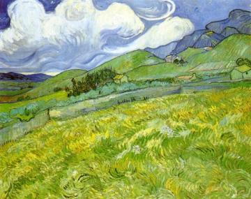 Mountain Landscape Behind Saint-paul Hospital Artwork by Vincent Van Gogh
