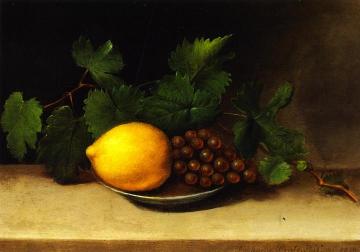 Lemon and Grapes Artwork by Raphaelle Peale