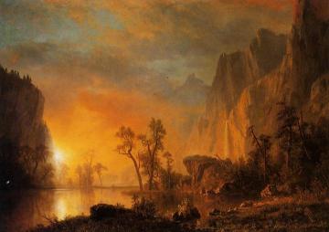 Sunset in the Rockies Artwork by Albert Bierstadt